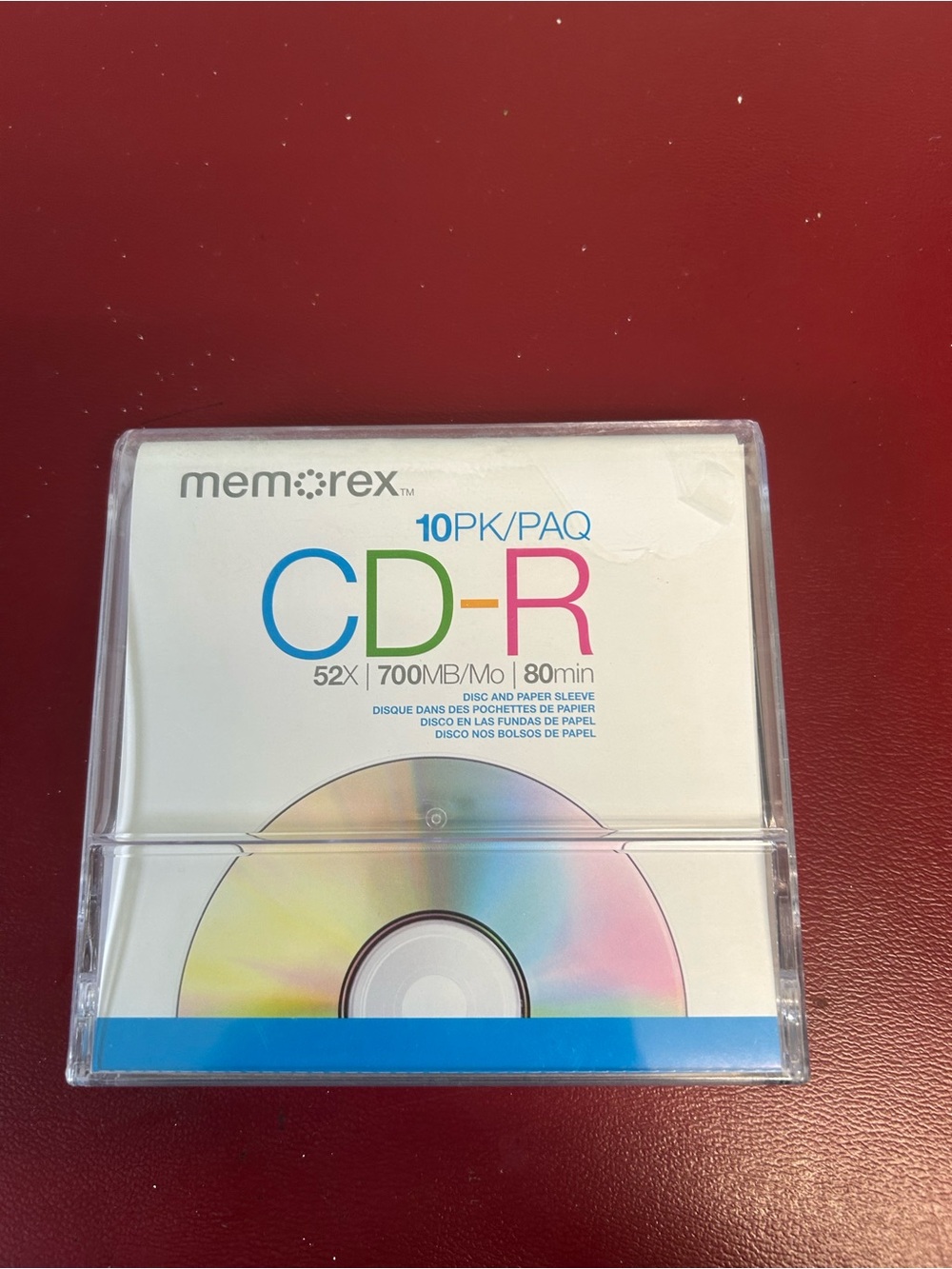 Memorex CD-R 10-Pack 700MB 52x – White Jewel Case Sleeve